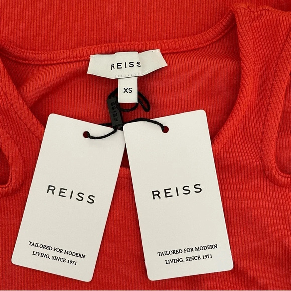 New! Reiss laurel cutout shoulder knit long sleeve top orange nwt 30036 - Picture 7 of 12